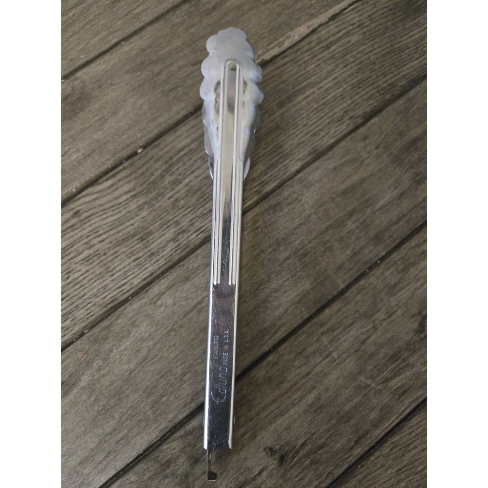 EDLUND 9" Heavy Duty Stainless Steel Scalloped Locking Restaurant Tongs USA Made